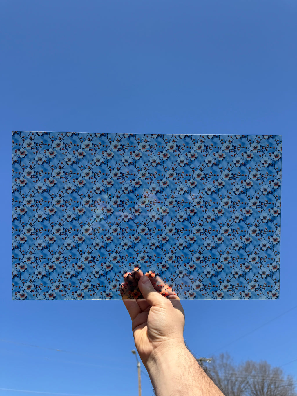 PatternPly® Transparent Watercolor Dogwood sheet showing the pattern