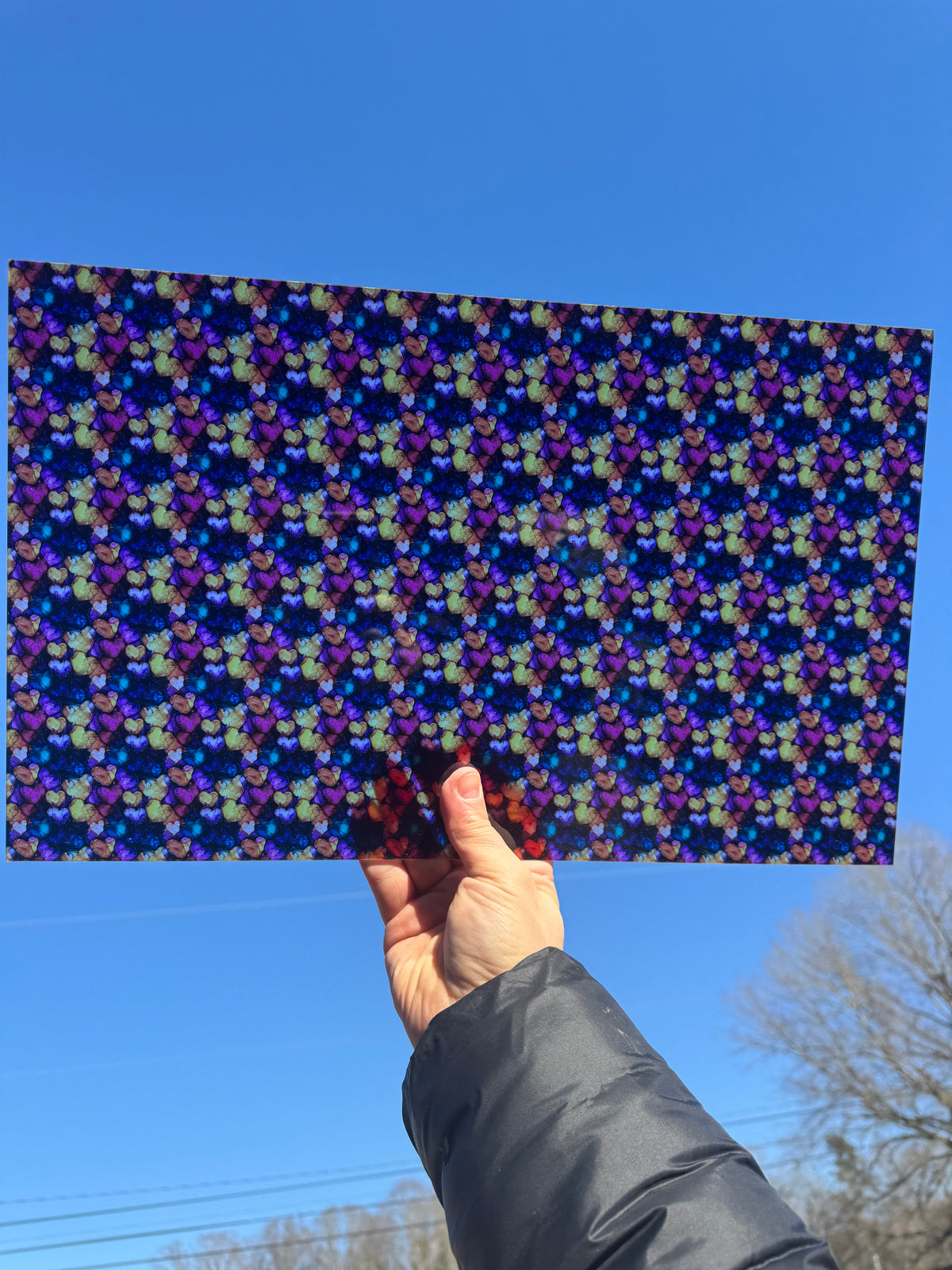 PatternPly® Transparent Abstract Hearts sheet showing the pattern