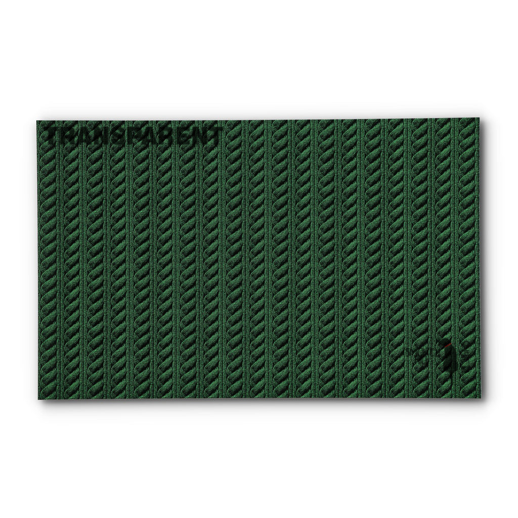 PatternPly® Transparent Cable Knit Green sheet showing the pattern