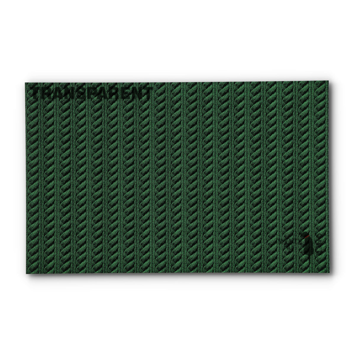 PatternPly® Transparent Cable Knit Green sheet showing the pattern