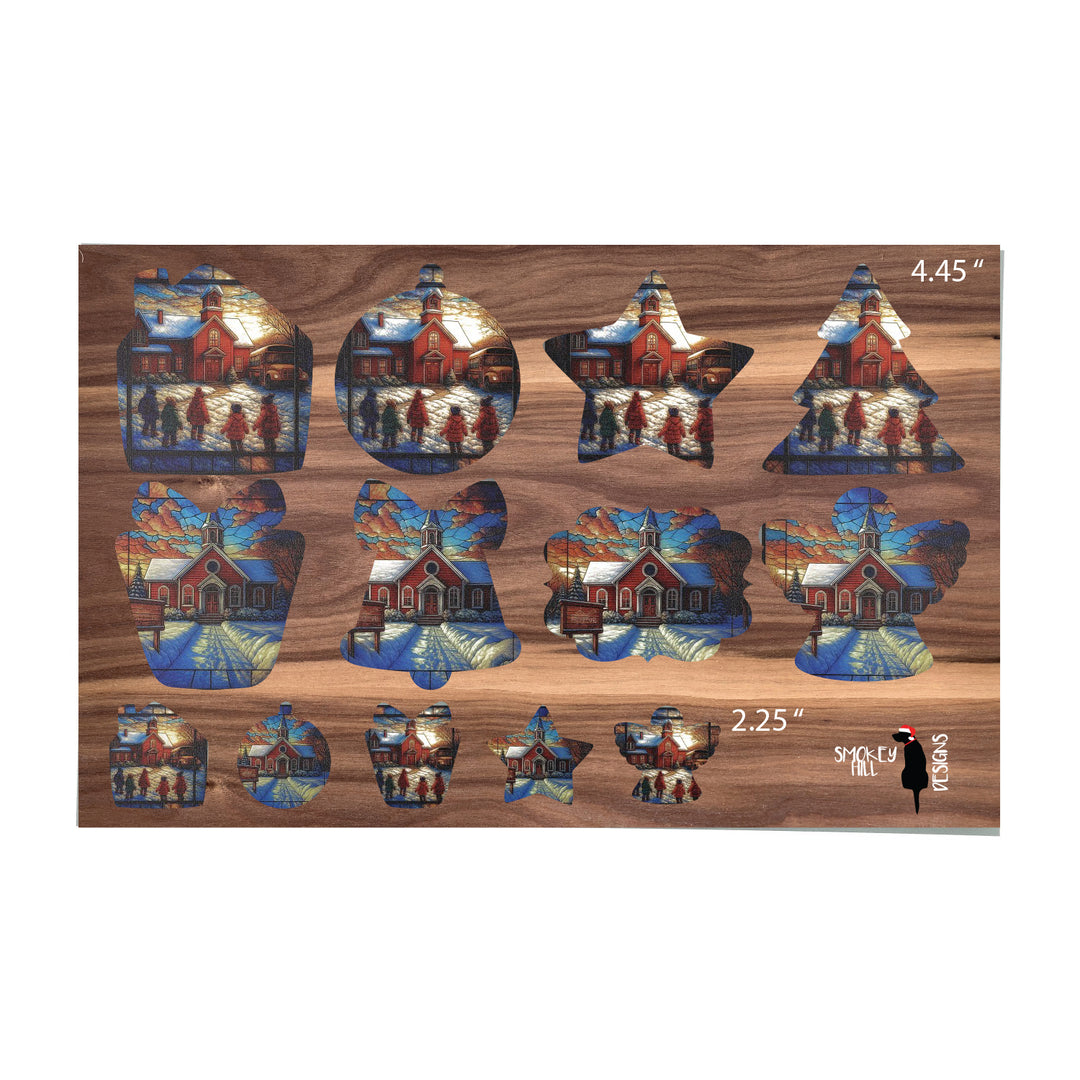 PatternPly® Transparent Schoolhouse In Winter 2 sizes