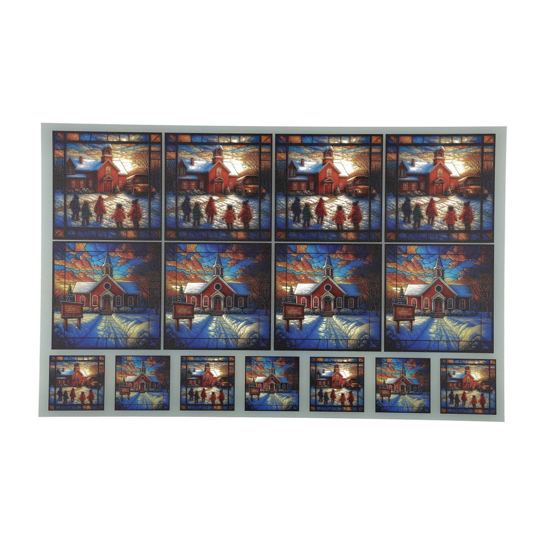 PatternPly® Transparent Schoolhouse In Winter 2 sizes