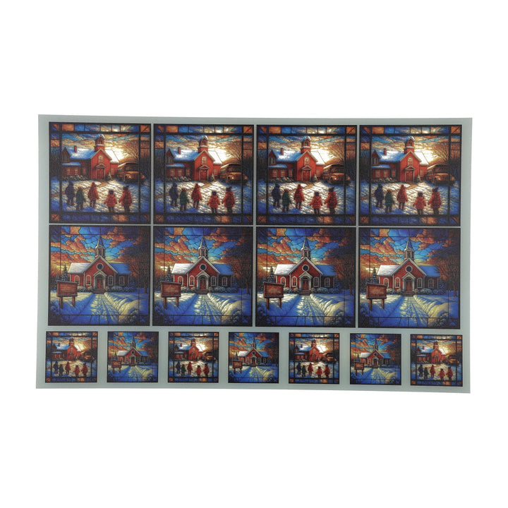 PatternPly® Transparent Schoolhouse In Winter 2 sizes