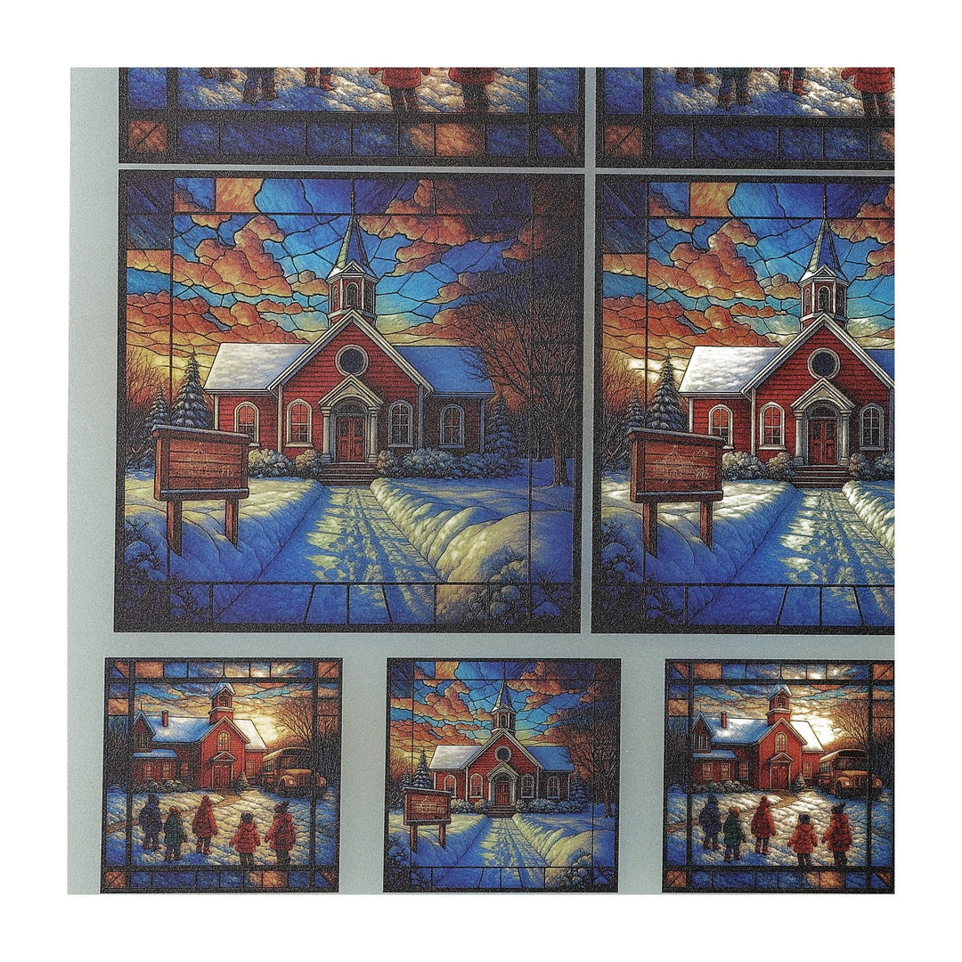 PatternPly® Transparent Schoolhouse In Winter 2 sizes