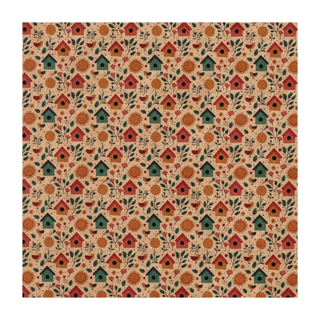 PatternPly® Naturals Sunny Birdhouses sheet showing the pattern