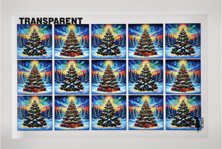 PatternPly® Transparent Christmas Tree in the Snow Small