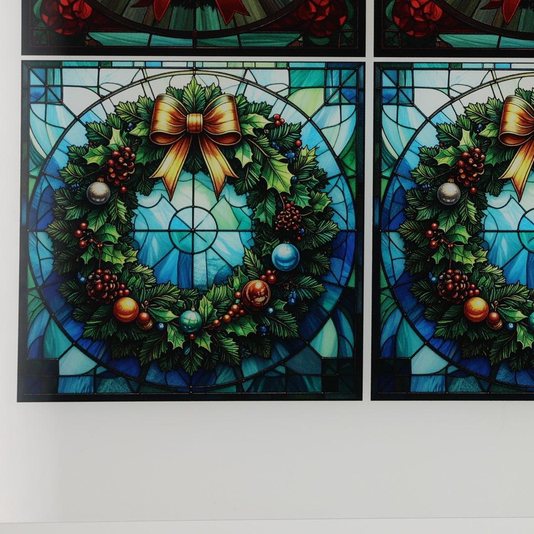 PatternPly® Transparent Christmas Wreaths in Stained Glass Medium