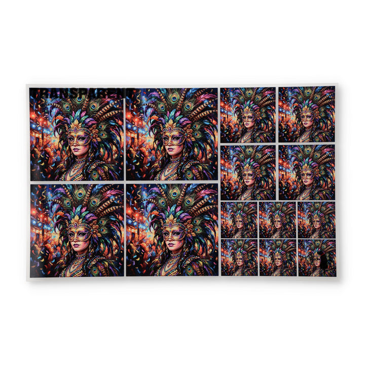 PatternPly® Transparent Mardi Gras Showgirl 3 sizes