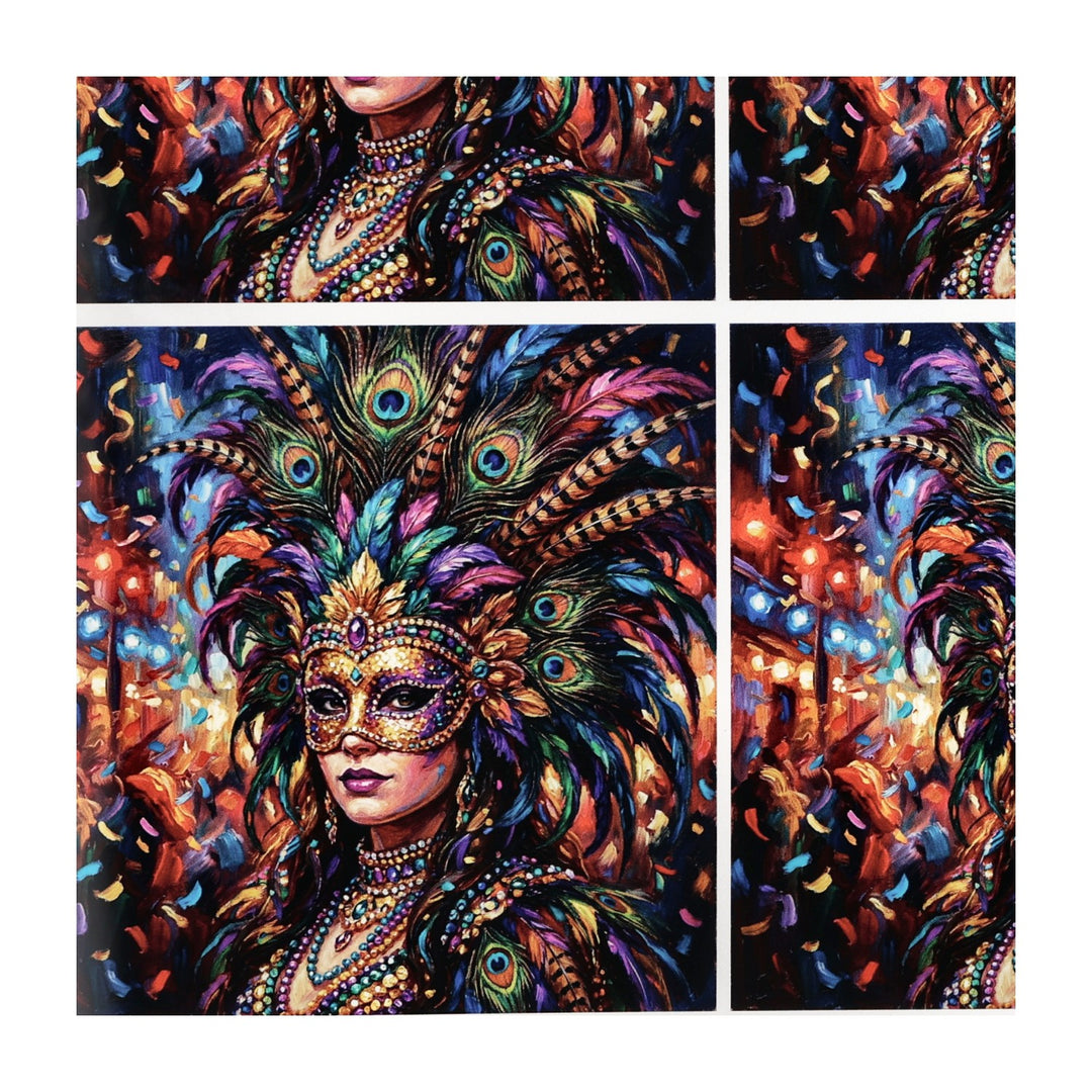 PatternPly® Transparent Mardi Gras Showgirl 3 sizes