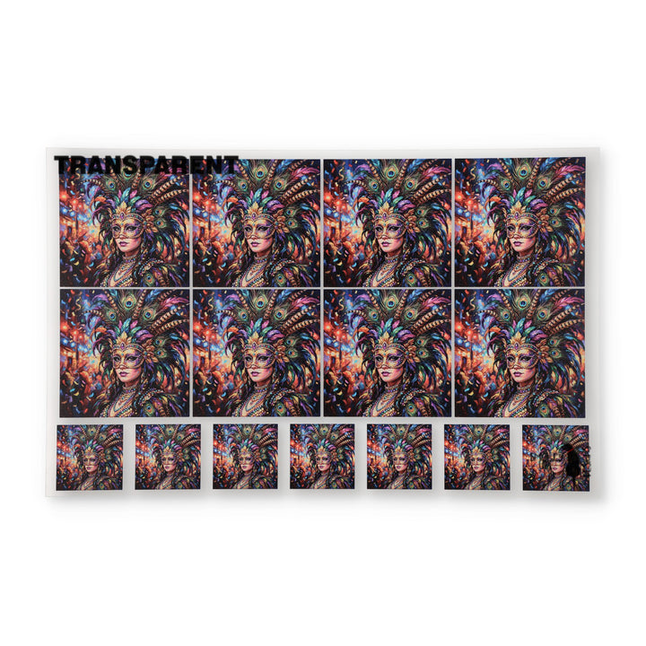 PatternPly® Transparent Mardi Gras Showgirl 2 sizes