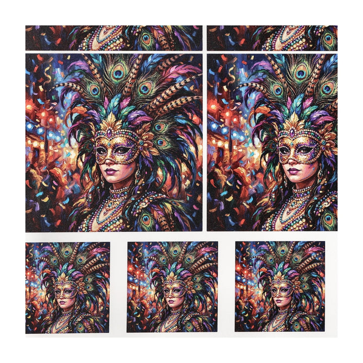 PatternPly® Transparent Mardi Gras Showgirl 2 sizes