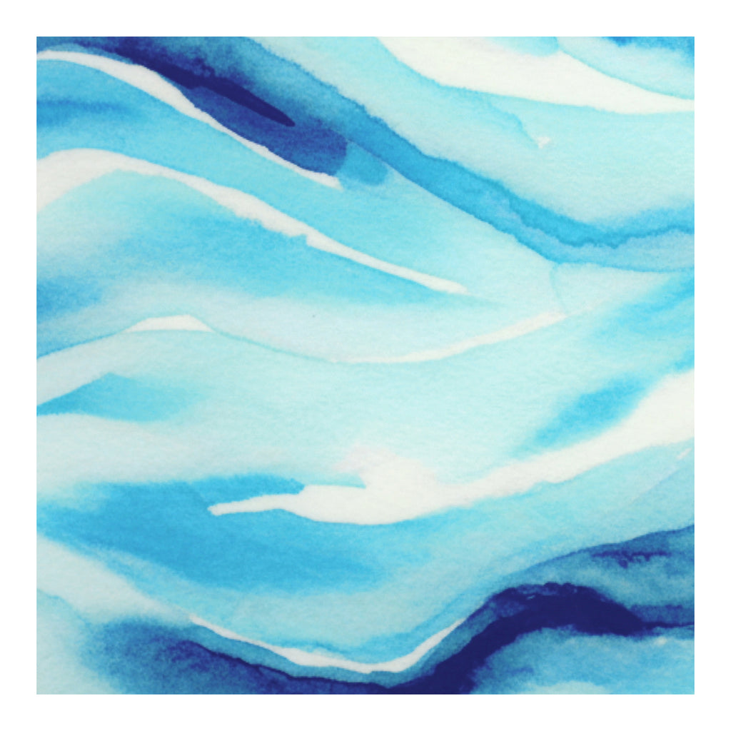 PatternPly® Full Coverage Blue Watercolor Waves sheet showing the pattern