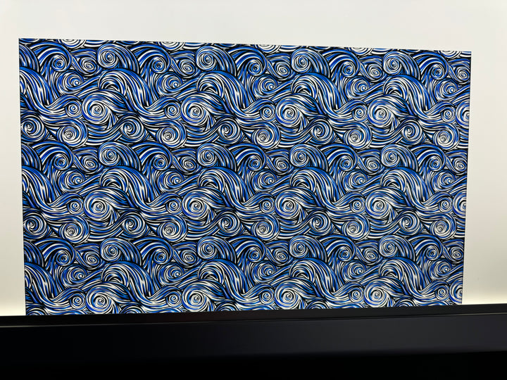 PatternPly® Acrylic Transparent Blue and Black Swirls