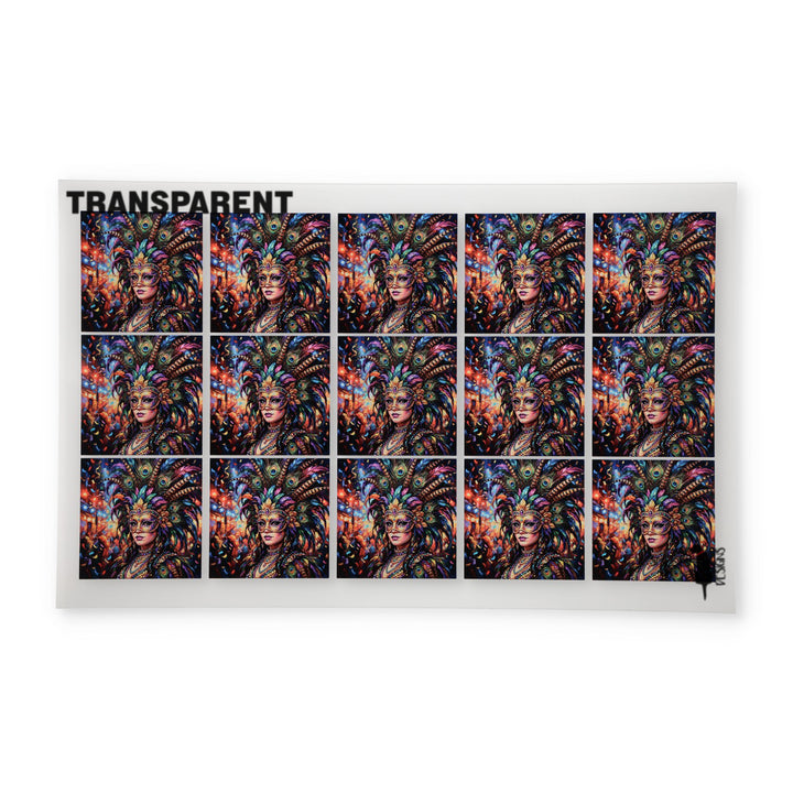 PatternPly® Transparent Mardi Gras Showgirl Small