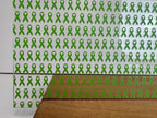 PatternPly® Scattered Lime Green Ribbons sheet showing the pattern