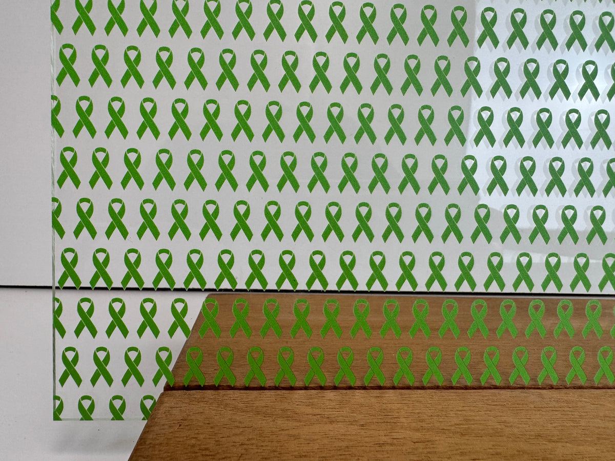 PatternPly® Scattered Lime Green Ribbons sheet showing the pattern