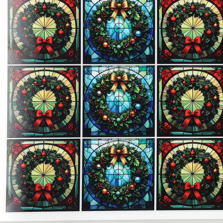 PatternPly® Full Coverage Christmas Wreaths in Stained Glass Extra Small