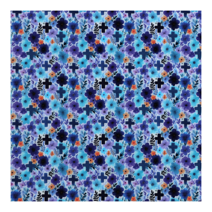 PatternPly® Full Coverage Purple and Blue Cross Floral