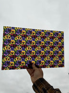 PatternPly® Transparent Stained Glass Pansies sheet showing the pattern