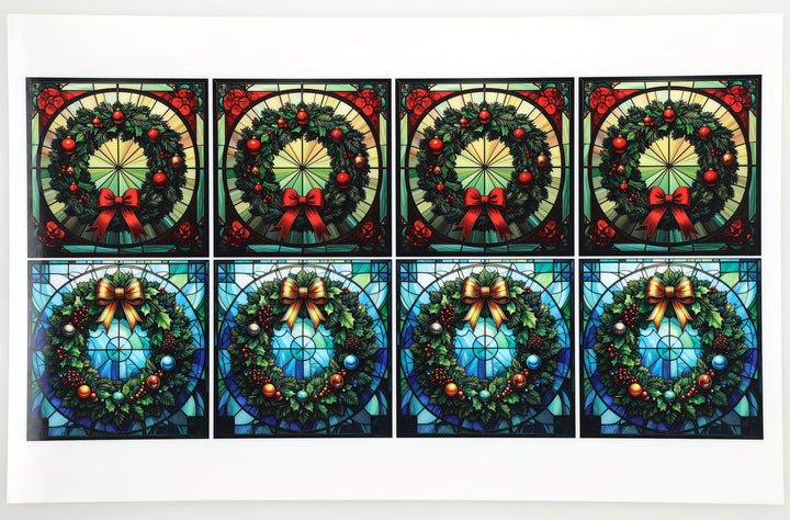 PatternPly® Full Coverage Christmas Wreaths in Stained Glass Medium