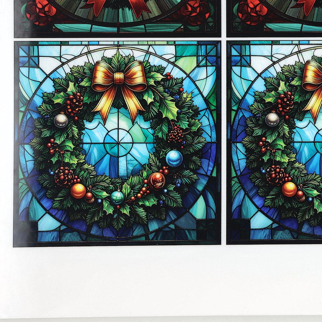 PatternPly® Full Coverage Christmas Wreaths in Stained Glass Medium