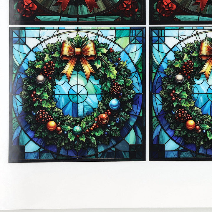 PatternPly® Full Coverage Christmas Wreaths in Stained Glass Medium