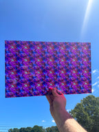PatternPly® Transparent Pink and Purple Stained Glass sheet showing the pattern
