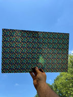 PatternPly® Transparent Micro Stained Glass Christmas Lights sheet showing the pattern