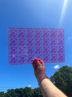 PatternPly® Transparent Baby Pink Stained Glass sheet showing the pattern