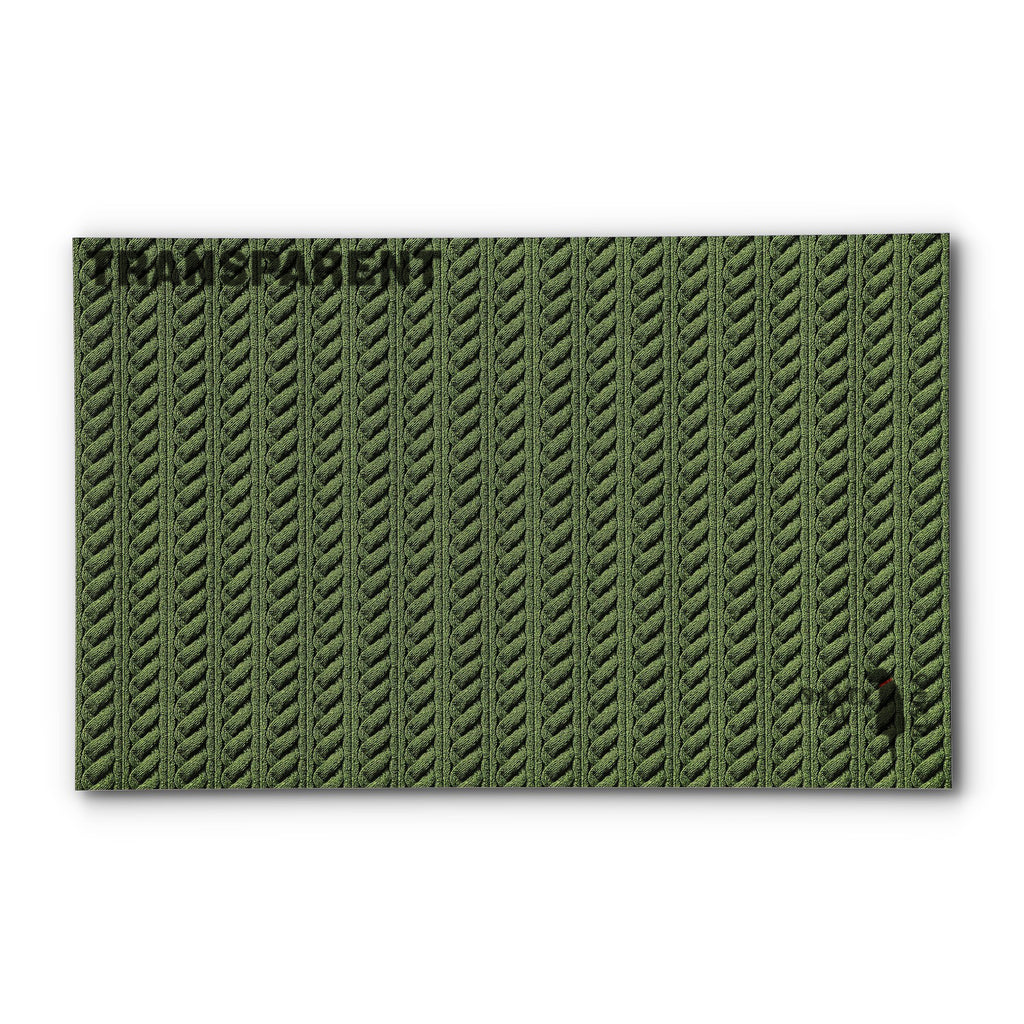 PatternPly® Transparent Cable Knit Olive sheet showing the pattern