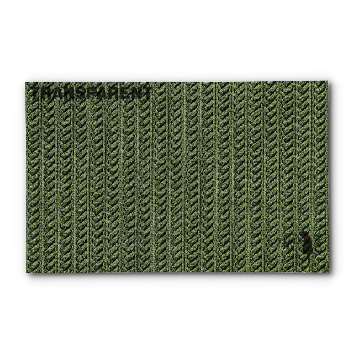 PatternPly® Transparent Cable Knit Olive sheet showing the pattern