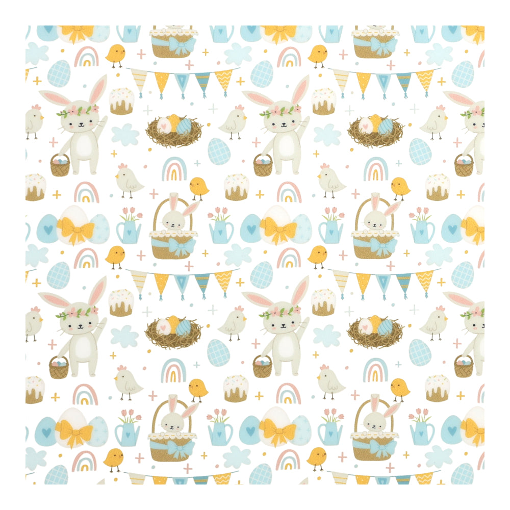 PatternPly® Scattered Bunnies in Baskets sheet showing the pattern