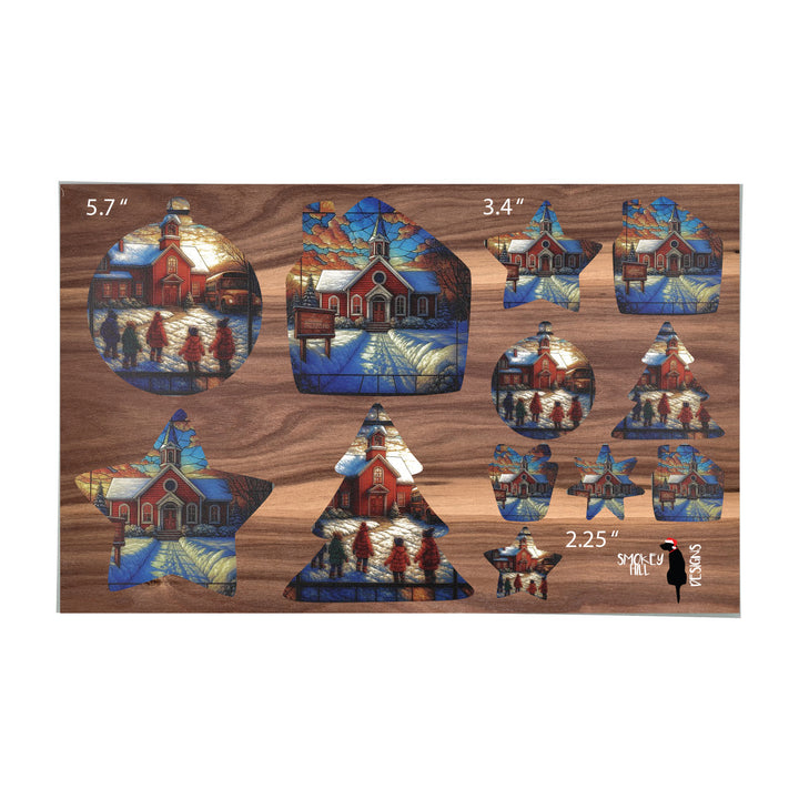 PatternPly® Transparent Schoolhouse In Winter 3 sizes