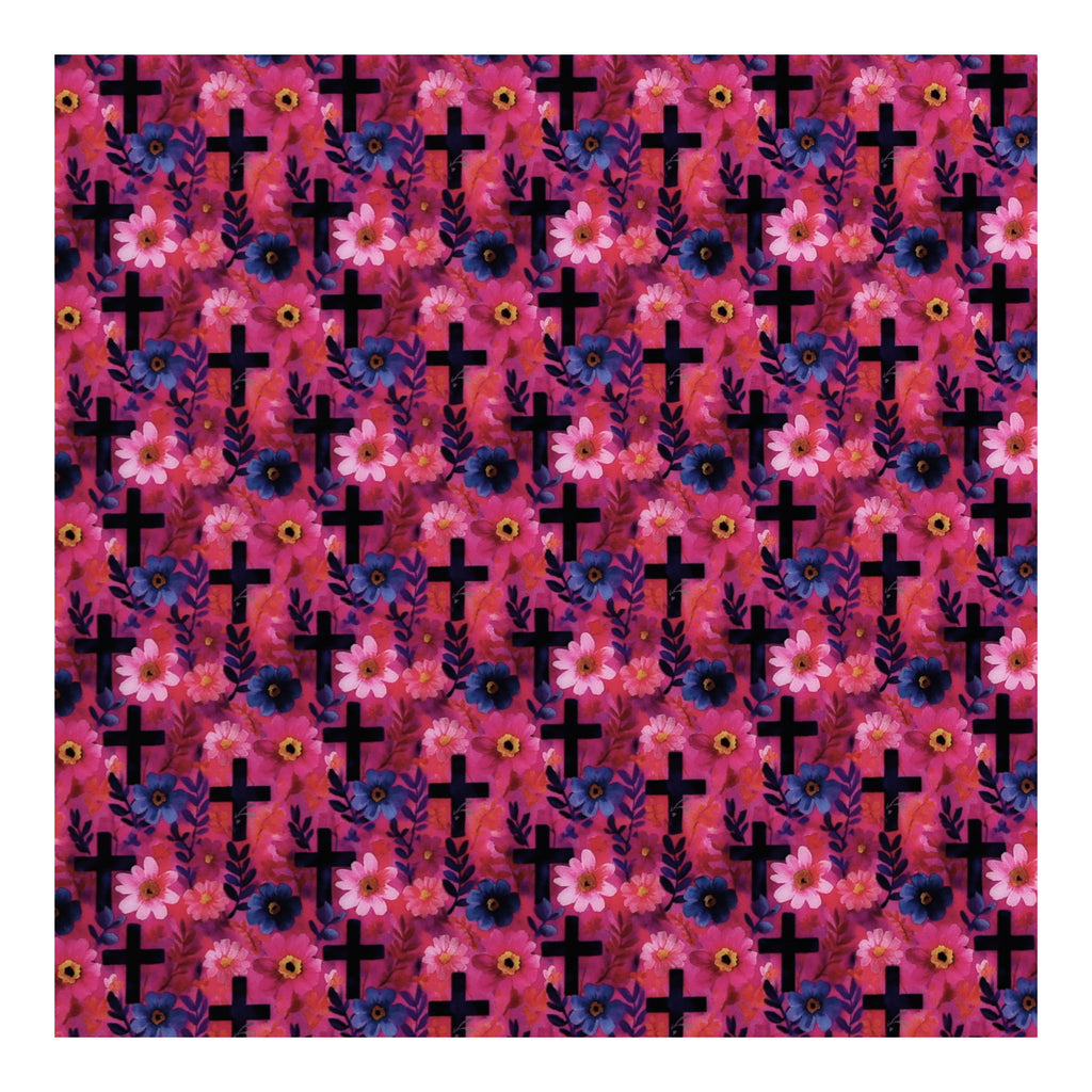 PatternPly® Full Coverage Magenta Crosses sheet showing the pattern