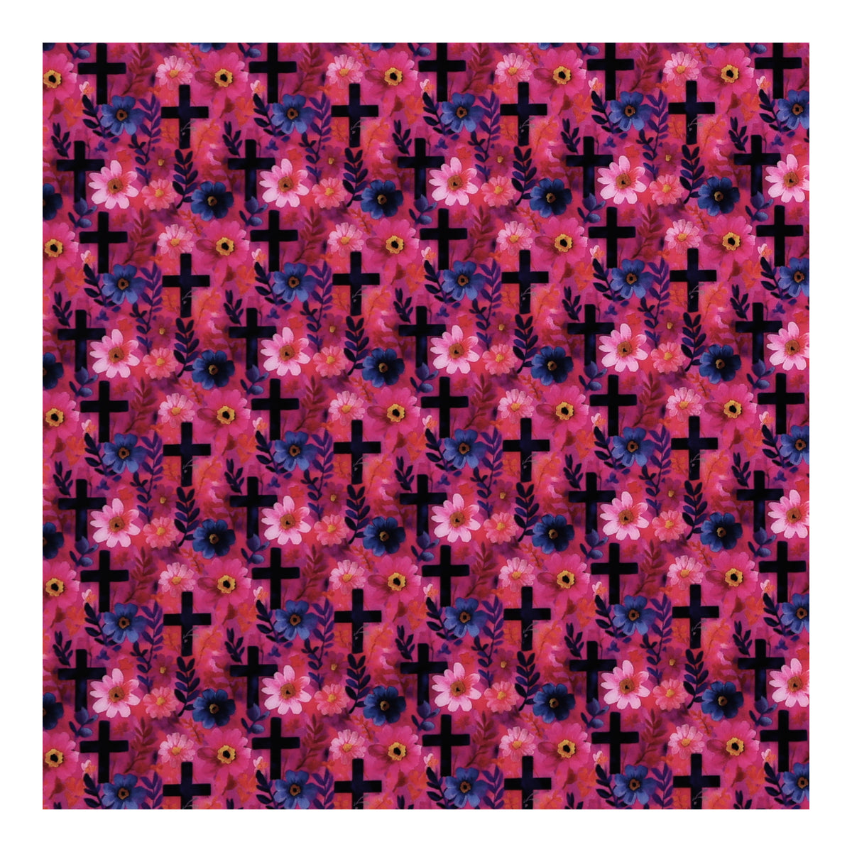 PatternPly® Full Coverage Magenta Crosses sheet showing the pattern