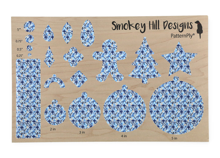 PatternPly® Full Coverage Baby Blue Watercolor Crosses