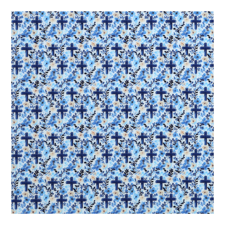 PatternPly® Full Coverage Baby Blue Watercolor Crosses