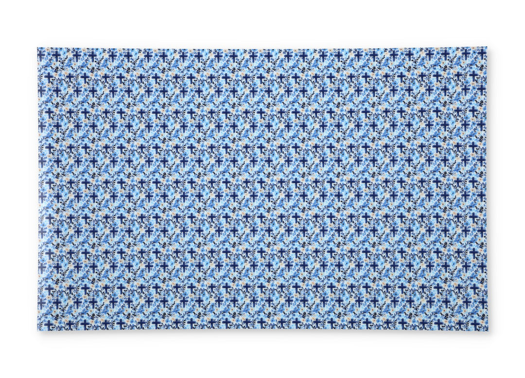 PatternPly® Full Coverage Baby Blue Watercolor Crosses