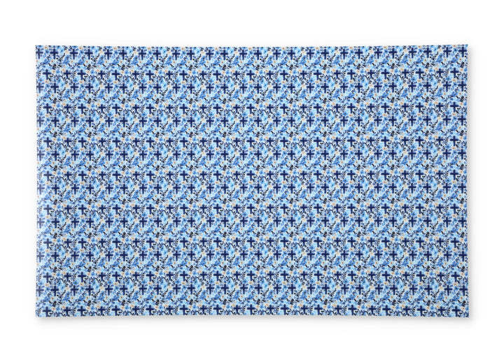 PatternPly® Full Coverage Baby Blue Watercolor Crosses