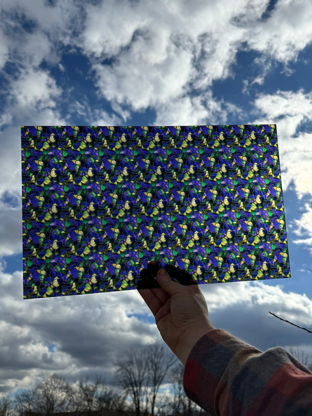 PatternPly® Transparent Mardi Gras Stained Glass product photo 3