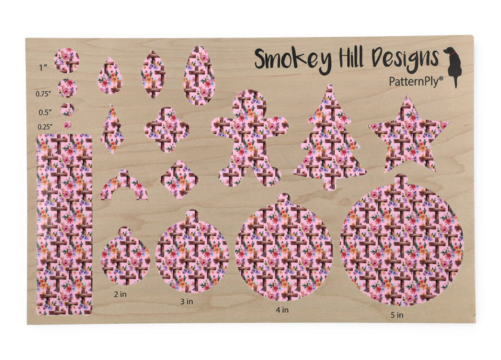 PatternPly® Full Coverage Baby Pink Wooden Watercolor Crosses