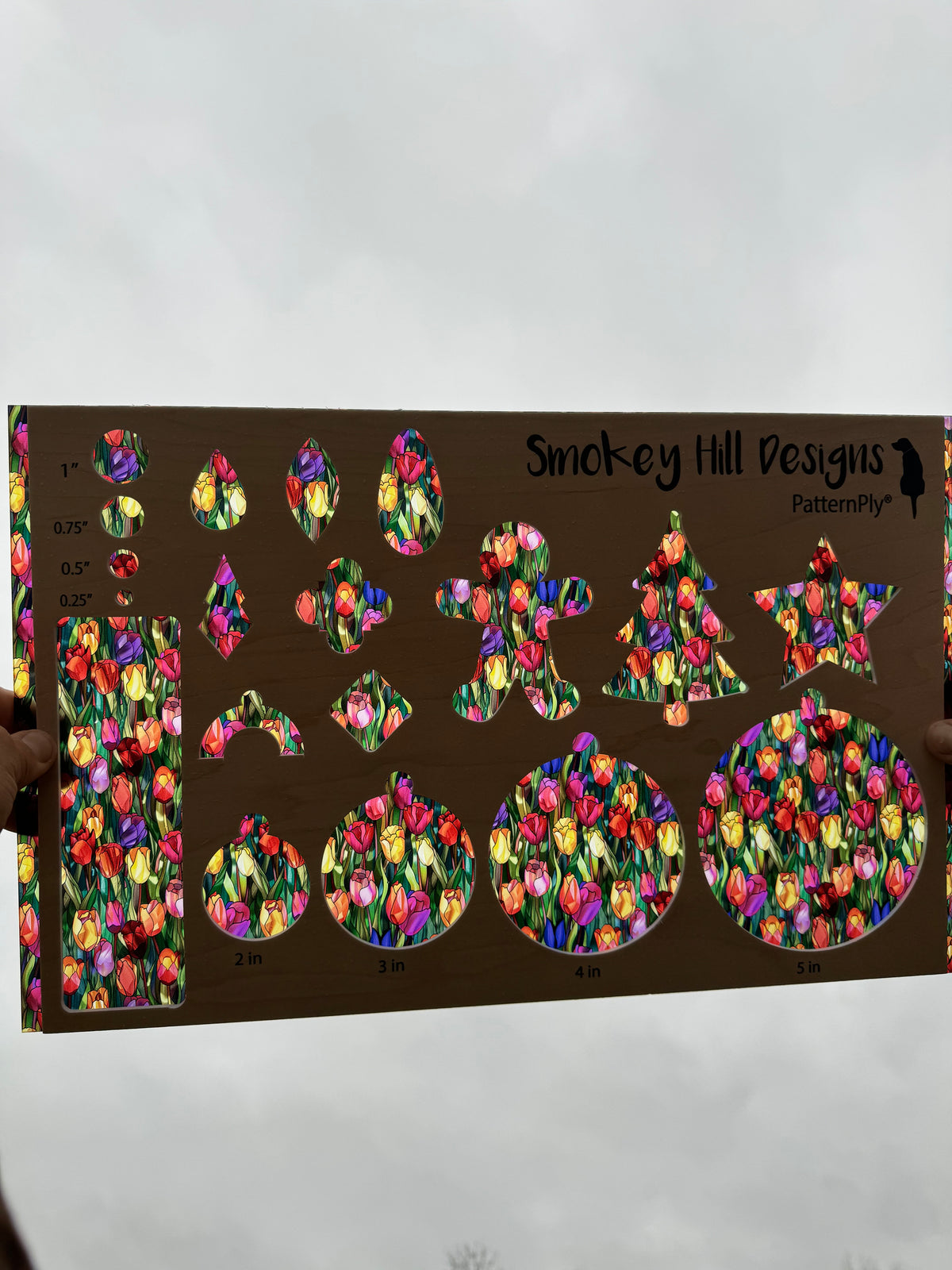 PatternPly® Transparent Stained Glass Colorful Tulips product photo 2