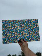 PatternPly® Transparent Stained Glass Peach Tree sheet showing the pattern