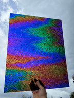 PatternPly® 19x24" Transparent Oil Shimmer XL Scale sheet showing the pattern