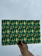 PatternPly® Transparent Stained Glass Geometric Forest sheet showing the pattern