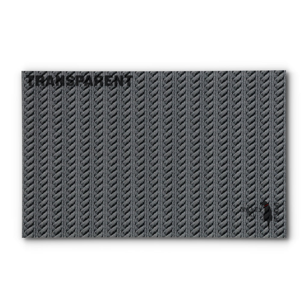 PatternPly® Transparent Cable Knit Gray sheet showing the pattern