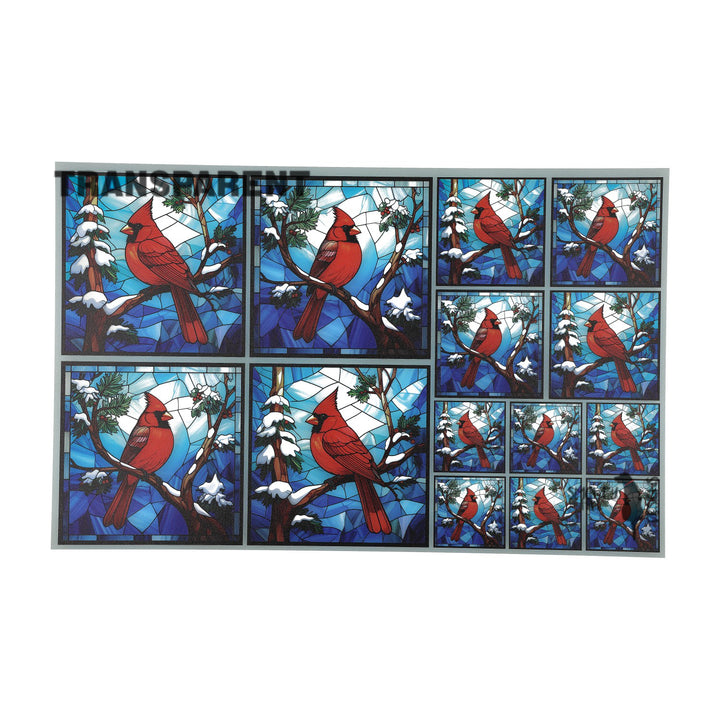 PatternPly® Transparent Christmas Cardinal 3 sizes