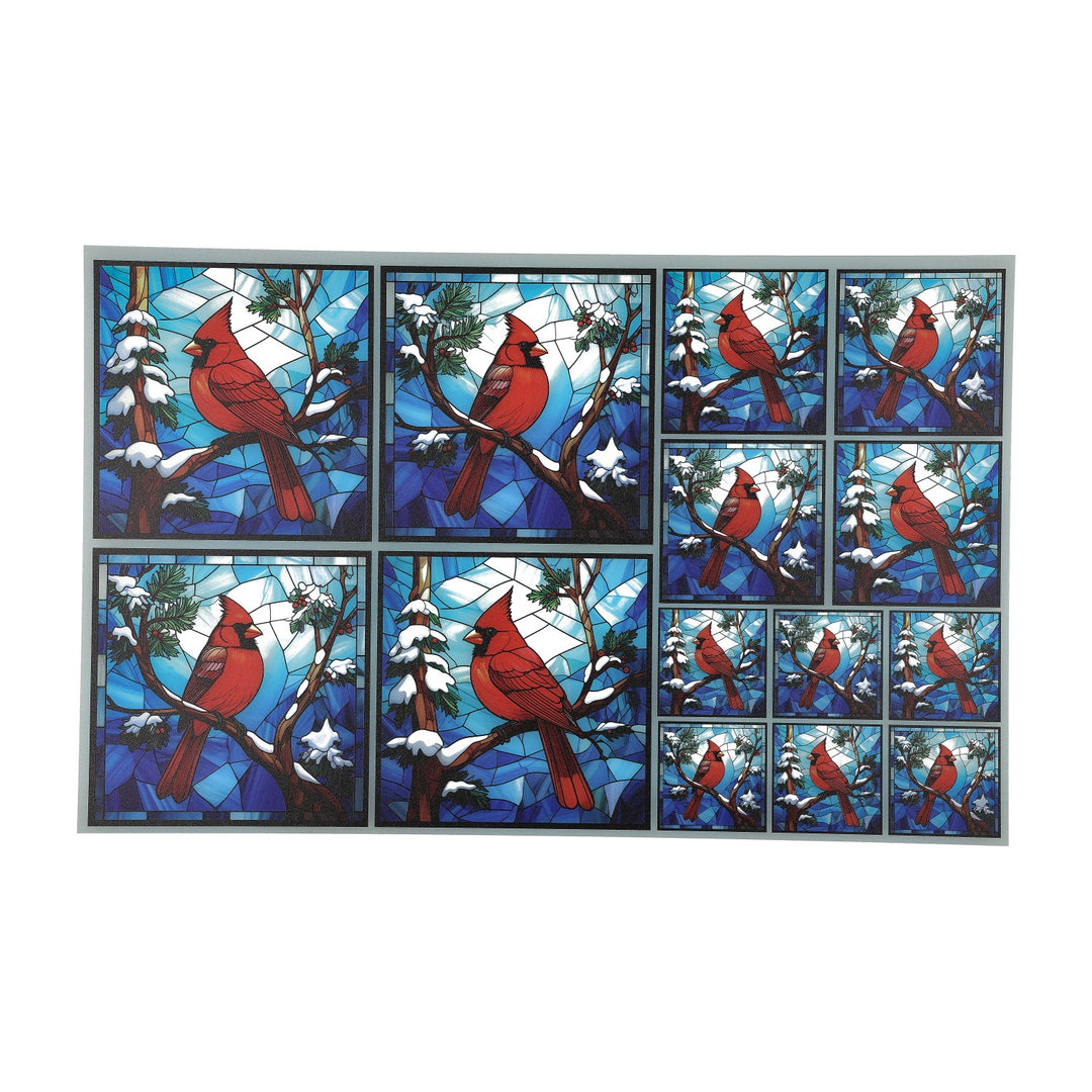 PatternPly® Transparent Christmas Cardinal 3 sizes