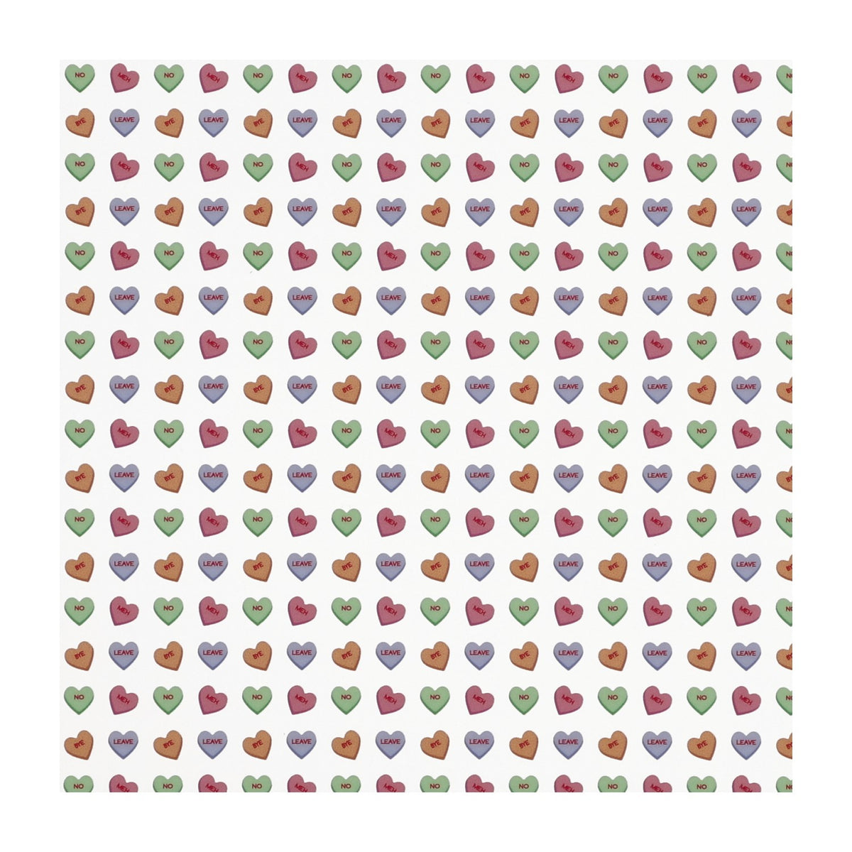 PatternPly® Scattered Anti Conversation Hearts sheet showing the pattern