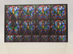 PatternPly® Transparent Multi Color Weed Stained Glass 2 Sizes sheet showing the pattern
